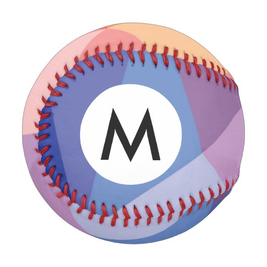 カラフル抽象芸術三角形パターン 野球ボール (正面左)