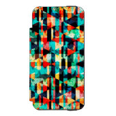 カラフル抽象芸術光素子デザイン INCIPIO iPhoneウォレットケース (フォリオ 正面)