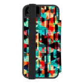 カラフル抽象芸術光素子デザイン INCIPIO iPhoneウォレットケース (フォリオ裏面)