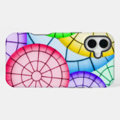 カラフル抽象芸術円パターン iPhoneケース (裏面横)