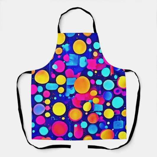 カラフル抽象芸術円 エプロン (正面)