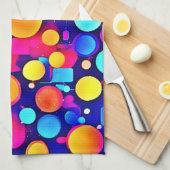 カラフル抽象芸術円 キッチンタオル (四つ折り)