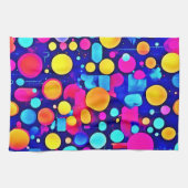 カラフル抽象芸術円 キッチンタオル (横)