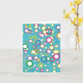 カラフル抽象芸術円、誕生日 カード (黄色い花)