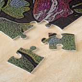 カラフル抽象芸術写真紅百合花 ジグソーパズル (側面)