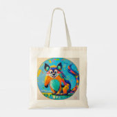 カラフル抽象芸術動物デザイン トートバッグ (裏面)