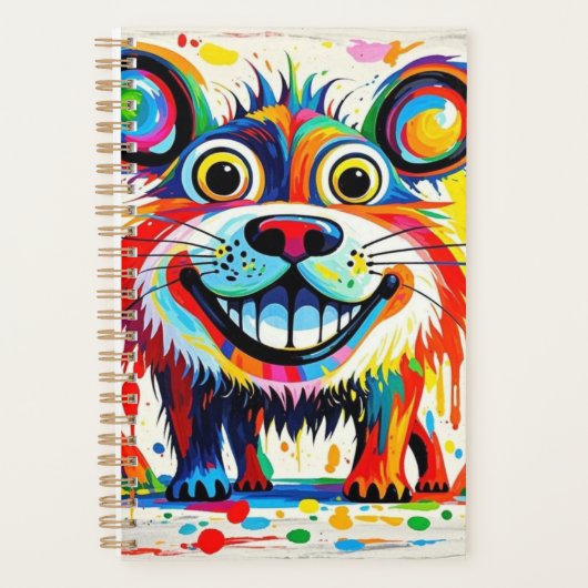 カラフル抽象芸術動物デザイン プランナー手帳 (正面)
