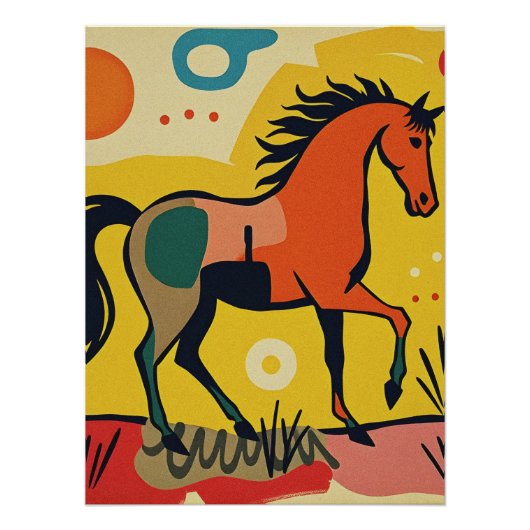 カラフル抽象芸術動物芸術ポスター ポスター (正面)