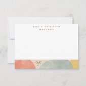 カラフル抽象芸術名パーソナライズされたノートカード サンキューカード (正面)