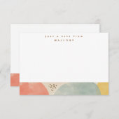 カラフル抽象芸術名パーソナライズされたノートカード サンキューカード (正面/裏面)