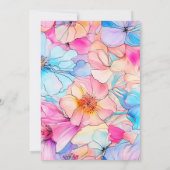 カラフル抽象芸術咲き花誕生会 招待状 (裏面)