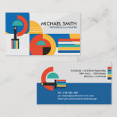 カラフル抽象芸術図形のペイント 名刺 (正面/裏面)