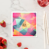 カラフル抽象芸術図形の文字の名前を追加 スタンダードカクテルナプキン (インサイチュ)