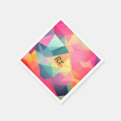 カラフル抽象芸術図形の文字の名前を追加 スタンダードカクテルナプキン (角)