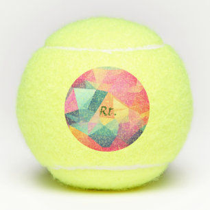 カラフル抽象芸術図形の文字の名前を追加 テニスボール