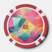 カラフル抽象芸術図形の文字の名前を追加 ポーカーチップ (裏面)