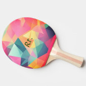 カラフル抽象芸術図形の文字の名前を追加 卓球ラケット (横)