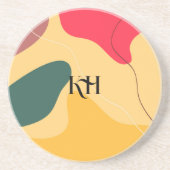 カラフル抽象芸術図形の背景 コースター (正面)