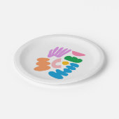 カラフル抽象芸術図形アート ペーパープレート (アングル)