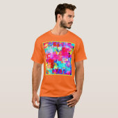 カラフル抽象芸術図形パターン Tシャツ (正面フル)