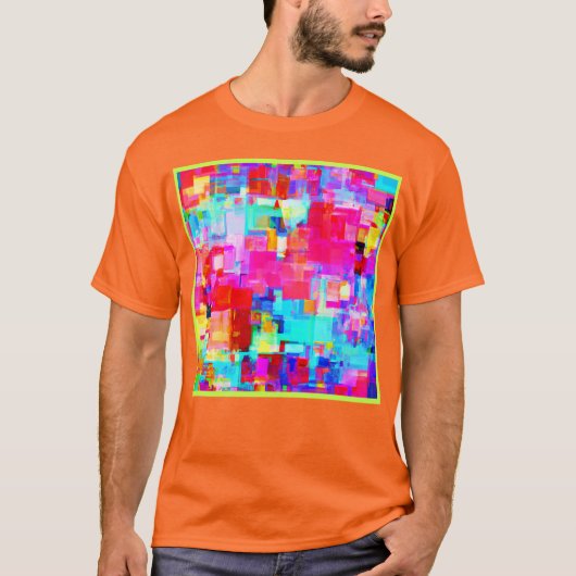 カラフル抽象芸術図形パターン Tシャツ (正面)