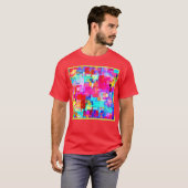 カラフル抽象芸術図形パターン Tシャツ (正面フル)