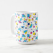 カラフル抽象芸術図形 コーヒーマグカップ (正面左)