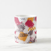カラフル抽象芸術図形、線、ドット コーヒーマグカップ (中央)
