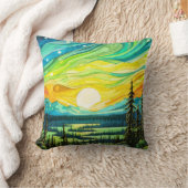 カラフル抽象芸術夕日の風景 クッション (ブランケット)