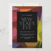 カラフル抽象芸術大晦日招待状 招待状 (正面)