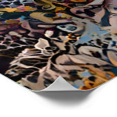 カラフル抽象芸術女性踊りポスター ポスター (角)