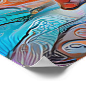 カラフル抽象芸術女性踊りポスター ポスター (角)