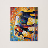 カラフル抽象芸術威厳のある象 ジグソーパズル (縦)