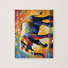 カラフル抽象芸術威厳のある象 ジグソーパズル