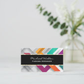 カラフル抽象芸術層 | 金ゴールドトリム 名刺 (スタンド正面)