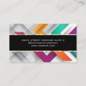 カラフル抽象芸術層 | 金ゴールドトリム 名刺 (裏面)