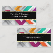 カラフル抽象芸術層 | 金ゴールドトリム 名刺 (正面/裏面)