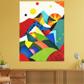 カラフル抽象芸術山 キャンバスプリント (インサイチュ (リビング))