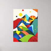 カラフル抽象芸術山 キャンバスプリント (正面)