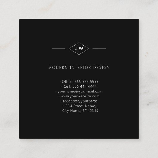 カラフル抽象芸術幾何カラフルピンクモダン スクエア名刺 (裏面)