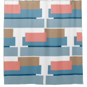 カラフル抽象芸術幾何ストライプ要素アートパターン シャワーカーテン (正面)