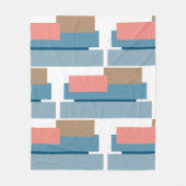 カラフル抽象芸術幾何ストライプ要素アートパターン フリースブランケット (正面)