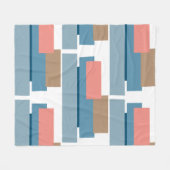 カラフル抽象芸術幾何ストライプ要素アートパターン フリースブランケット (正面(横))