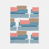 カラフル抽象芸術幾何ストライプ要素アートパターン フリースブランケット (正面)