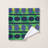 カラフル抽象芸術幾何モダン図形 バスタオルセット (ウォッシュタオル)