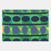 カラフル抽象芸術幾何モダン図形 ラッピングペーパーシート (正面3)