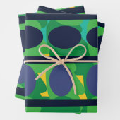 カラフル抽象芸術幾何モダン図形 ラッピングペーパーシート (インサイチュ)