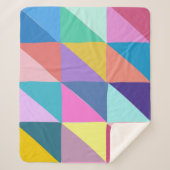 カラフル抽象芸術幾何三角形パッチワーク シェルパブランケット (正面)