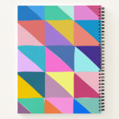 カラフル抽象芸術幾何三角形パッチワーク ノートブック (裏面)