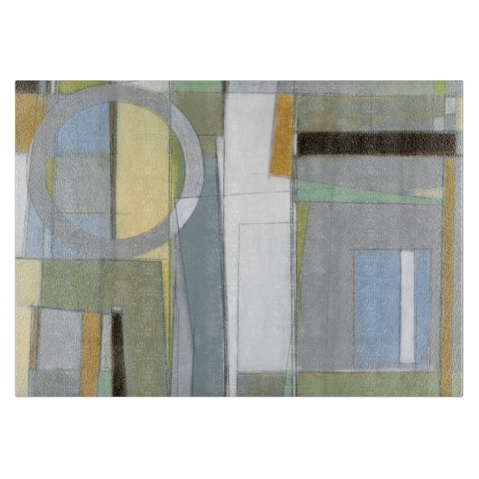 カラフル抽象芸術幾何学図形 カッティングボード (正面)